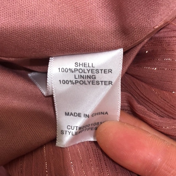 Francesca’s Collection Premier Amour Maxi Dress Size 2 Mauve Pink Gold Striped - Picture 7 of 10